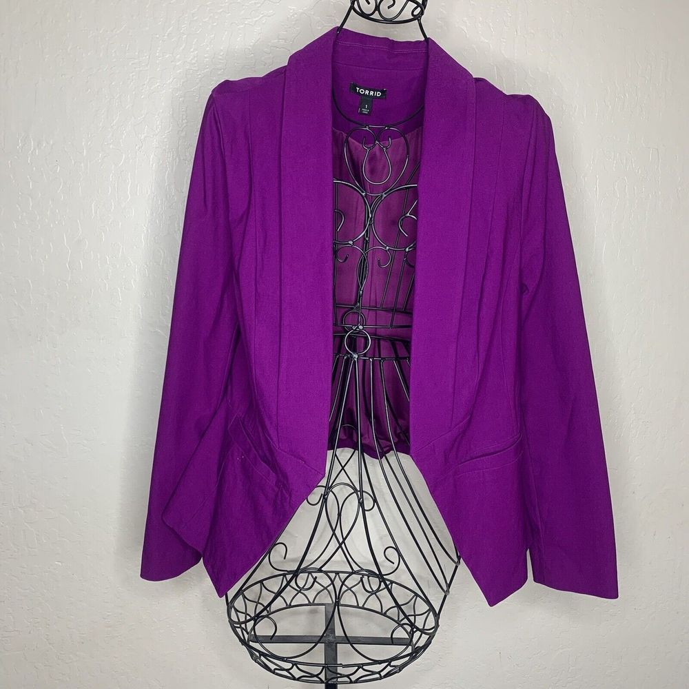 Torrid Purple Open Front Blazer